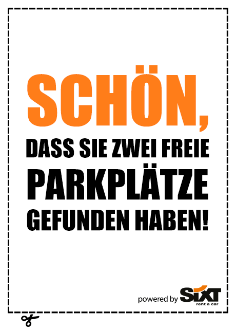 Denkzettel für Falschparker Sixt Magazin
