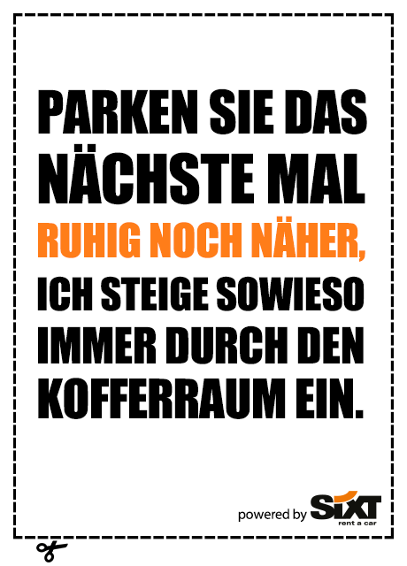 Denkzettel für Falschparker Sixt Magazin